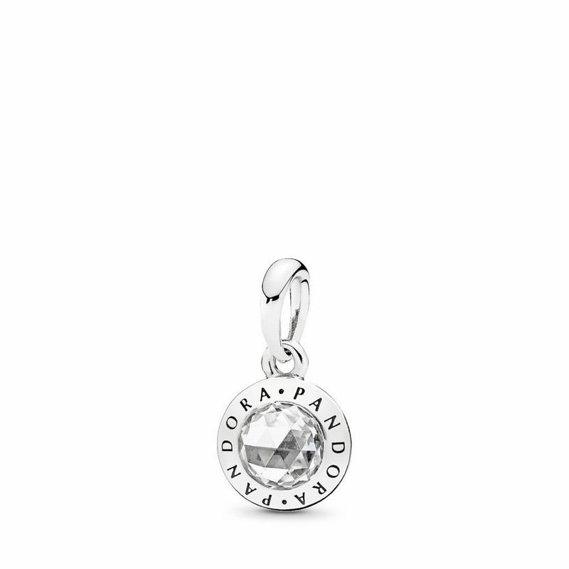 Pandora Radiant Pandora Logo Pendant Ireland - Sterling Silver/Cubic Zirconia - 573962HRU